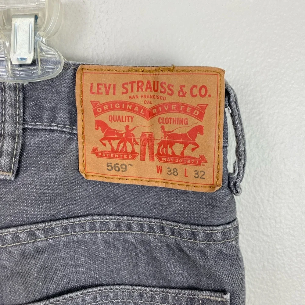 Levi's 569 Gray Loose Straight Jeans Baggy Fit